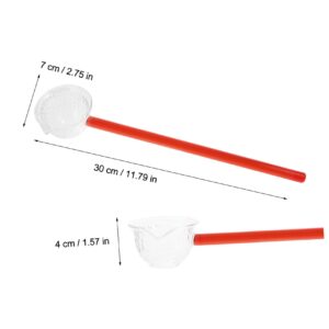 Luxshiny 3pcs Glass Spoon Silicone Cooking Utensils Kung Fu Tea Spade Espresso Cooking Spoon Clear Jam Spoons Soup Spoons Stainless Steel Drink Stirrers Honey Spoons Ladle Japanese-style