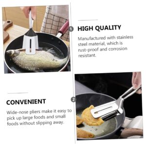 FUNOMOCYA 1pc Stainless Steel Spatula Clip chinese wok spatula Stainless Steel Food Tongs Pancake Shovel steak tongs bread tongs spatulas for nonstick cookware Kitchen Gadget fried Noodle