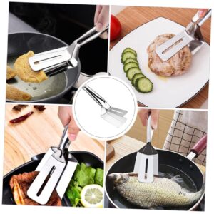 FUNOMOCYA 1pc Stainless Steel Spatula Clip chinese wok spatula Stainless Steel Food Tongs Pancake Shovel steak tongs bread tongs spatulas for nonstick cookware Kitchen Gadget fried Noodle