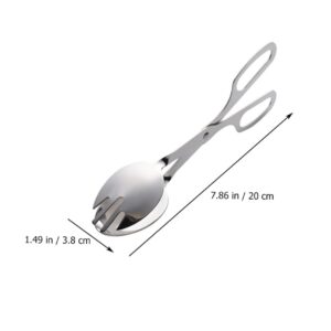 RUNROTOO Salad Holder Salad Tongs Scissor Buffet Salad Tong Catering Serving Tongs Salad Tongs for Serving Salad Tongs Metal Buffet Serving Tongs Food Clip Stainless Steel Mini Cutlery Rack