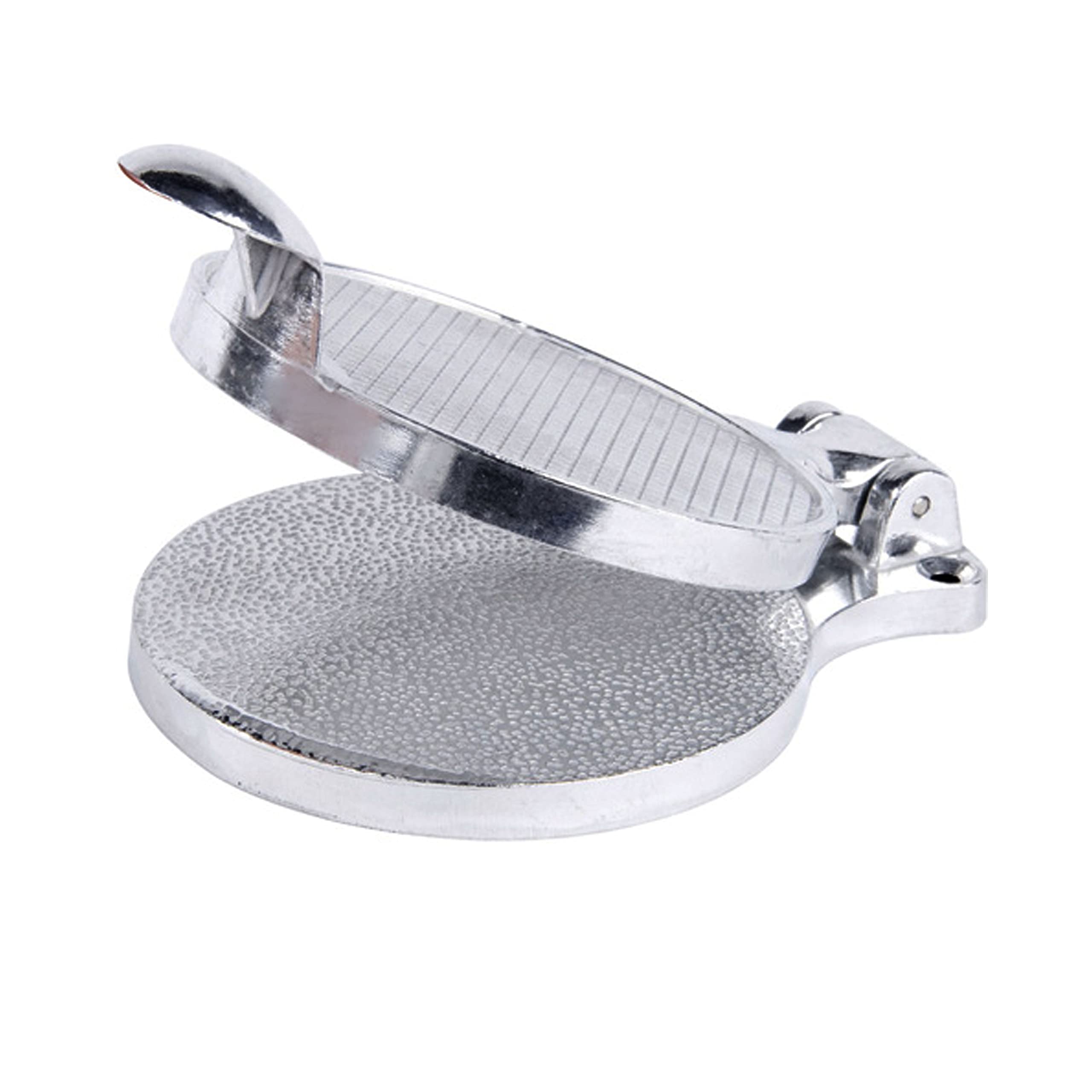 Kitchen Utensils Aluminum Cast Hamburger Press Meat Patty Mold Maker (Silver)