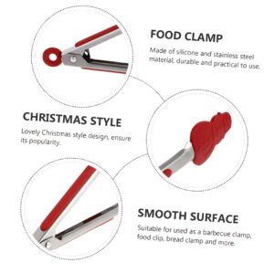 Didiseaon 3 Pcs Bbq Tongs Salad Tong Metal Ice Tongs Cake Tong Grill Tools Kitchen Tong Christmas Snowman Shaped Tongs Cooking Clamp Bakery Tong Grill Tong Stainless Steel Camping Utensils