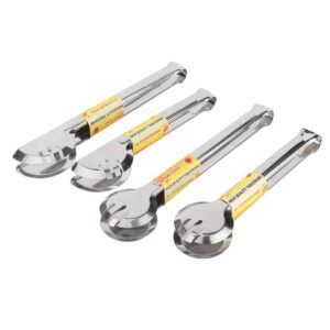 4Pcs Stainless Steel Bread Barbecue Ice Clip Clamp - Food Tongs Kitchen Baking Accessory - Versatile and Durable Utensil for Grilling, Baking, and Serving