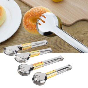 4Pcs Stainless Steel Bread Barbecue Ice Clip Clamp - Food Tongs Kitchen Baking Accessory - Versatile and Durable Utensil for Grilling, Baking, and Serving