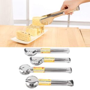 4Pcs Stainless Steel Bread Barbecue Ice Clip Clamp - Food Tongs Kitchen Baking Accessory - Versatile and Durable Utensil for Grilling, Baking, and Serving