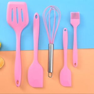 Rehomy- 5pcs Kitchen Cooking Utensils Set BPA Free Heat Resistant Kitchen Utensils Slotted Turner Spatulas Brush Whisk for Kitchen Cooking Baking