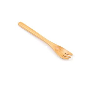 TAPIVA Forks Fork Wooden Spoon Fork Bamboo Kitchen Cooking Utensil Tools Soup-Teaspoon Tableware Wooden Fork for Desserts Salad Household Gifts