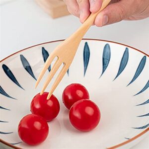 TAPIVA Forks Fork Wooden Spoon Fork Bamboo Kitchen Cooking Utensil Tools Soup-Teaspoon Tableware Wooden Fork for Desserts Salad Household Gifts