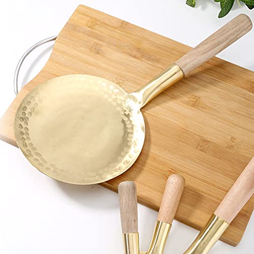 Kitchen Utensils Set Kitchen Utensils Set Kitchen Tofu Scoop Bean Curd Shovel Wooden Handle Rice Scoop Tofu Serving Ladle Tofu Making Supplies 12cm Kitchen Utensils Kitchen Utensils