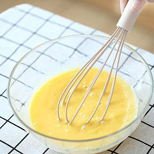 Egg Beater, Silicone Whisk, Whisks for Cooking, Egg Whisk, Mini Silicone Manual Egg Beater Stirring Frother Mixer Blender Kitchen Cooking Utensils Pink