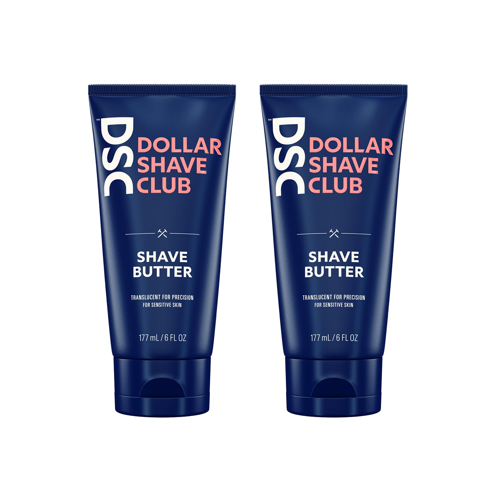 Dollar Shave Club Butter, For Sensitive Skin, A Translucent Shaving Cream & Gel Alternative, Designed Gentle Glide, Helps To Fight Razor Bumps and Ingrown Hairs (Pack of 2), Blue