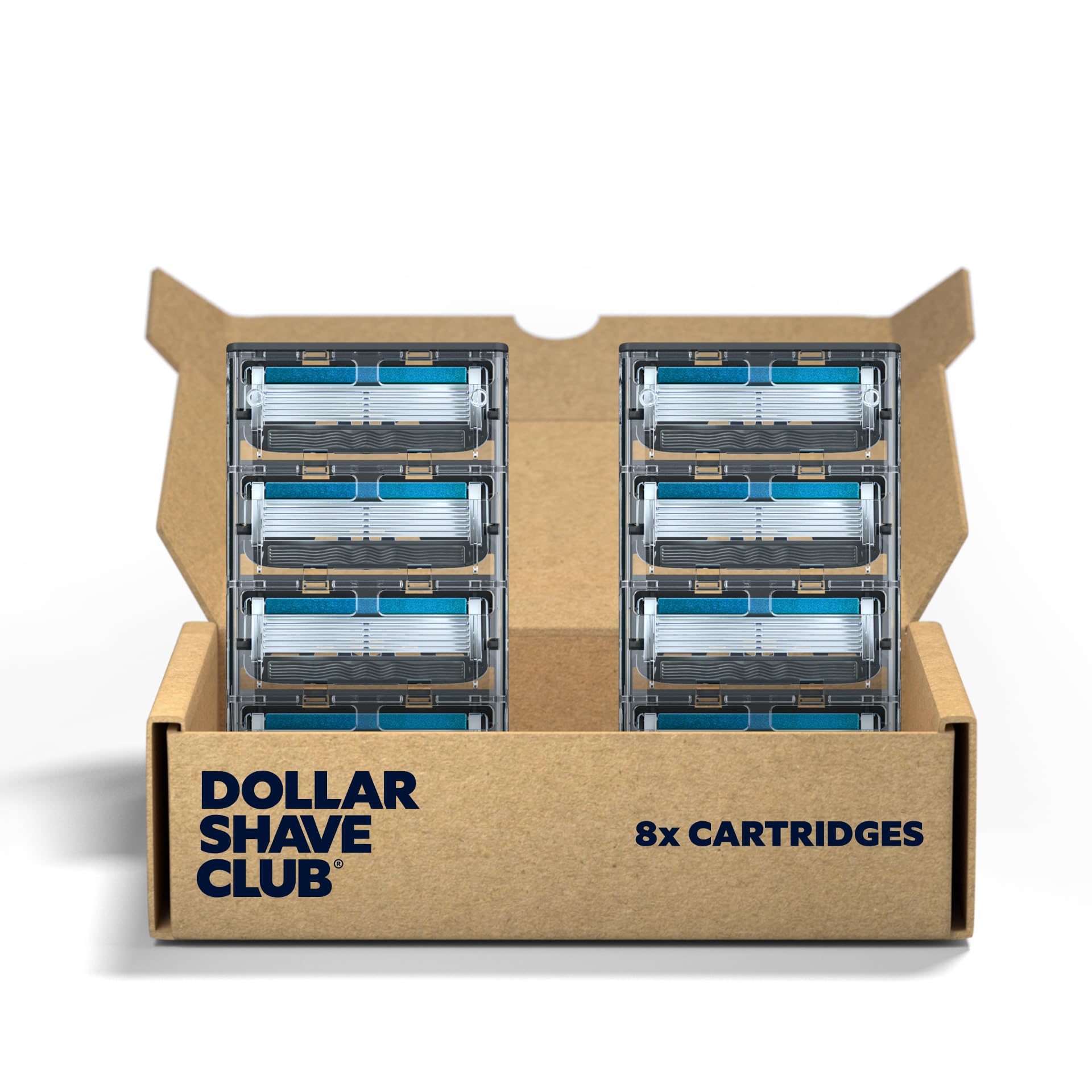 Dollar Shave Club 8 Count 6 Blade Razor Refills with Built-in Trimmer - Not Compatible with Heritage/Executive Razors
