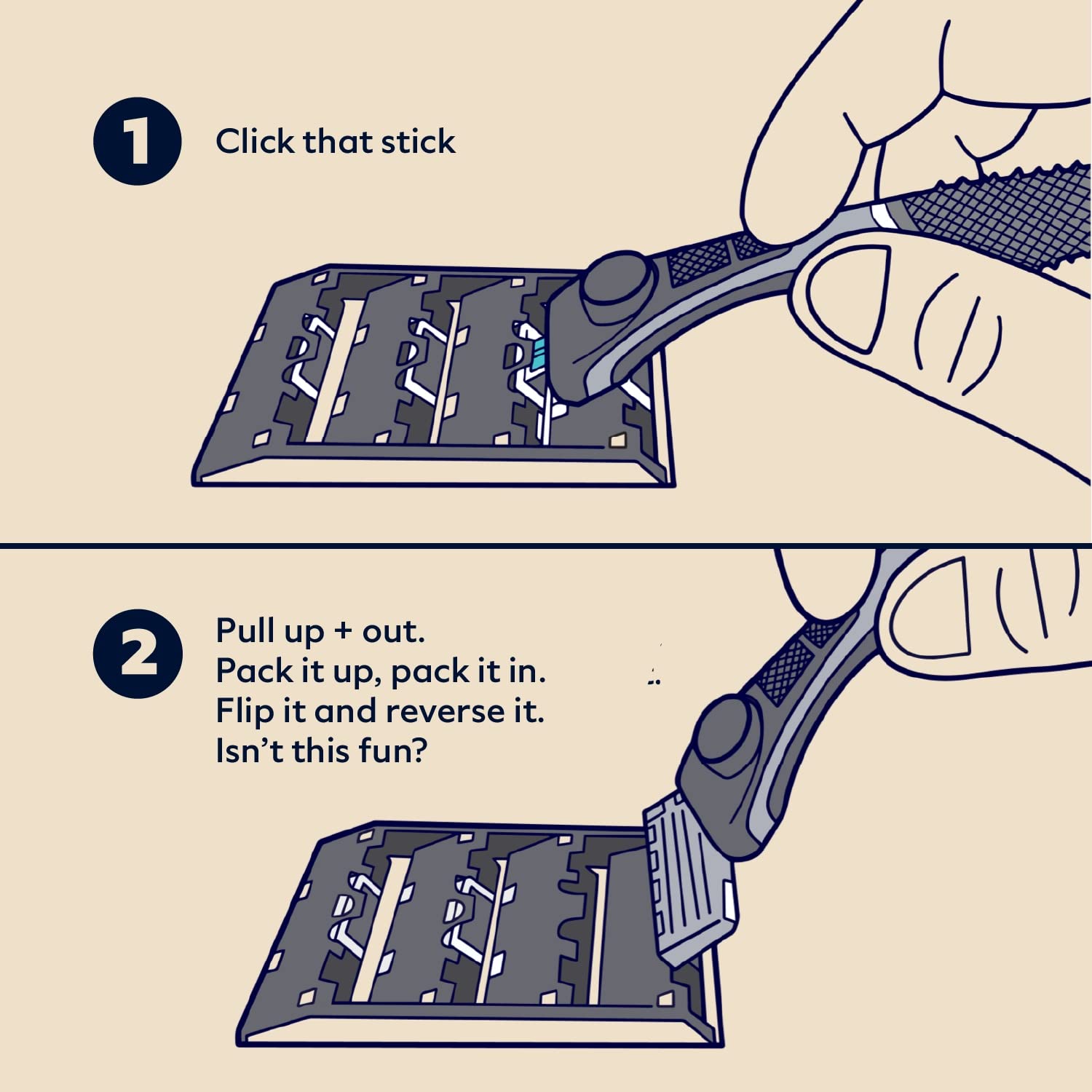 Dollar Shave Club 8 Count 6 Blade Razor Refills with Built-in Trimmer - Not Compatible with Heritage/Executive Razors