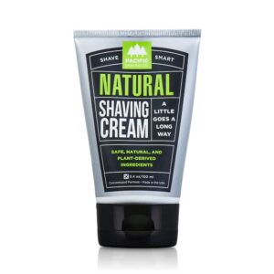 pacific shaving company natural shaving cream - shea butter + vitamin e shave cream for hydrated sensitive skin - clean formula for a smooth, anti-redness + irritation-free shave cream (3.4 oz)