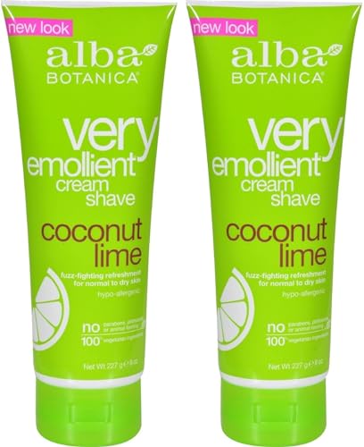 Alba Botanica Very Emollient Shave Cream Coconut Lime 8 oz (2-packs)