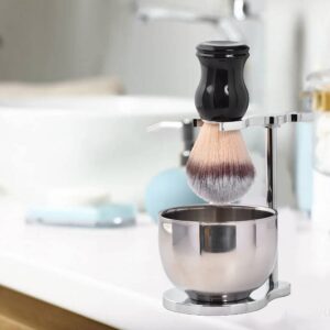 Shaving Set for Men, 3 in 1 Grooming Set Includes Shaving Brush, Shaving Bowl, Razor & Brush Stand