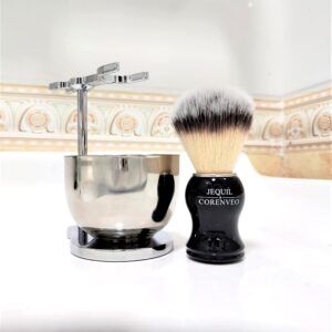 Shaving Set for Men, 3 in 1 Grooming Set Includes Shaving Brush, Shaving Bowl, Razor & Brush Stand