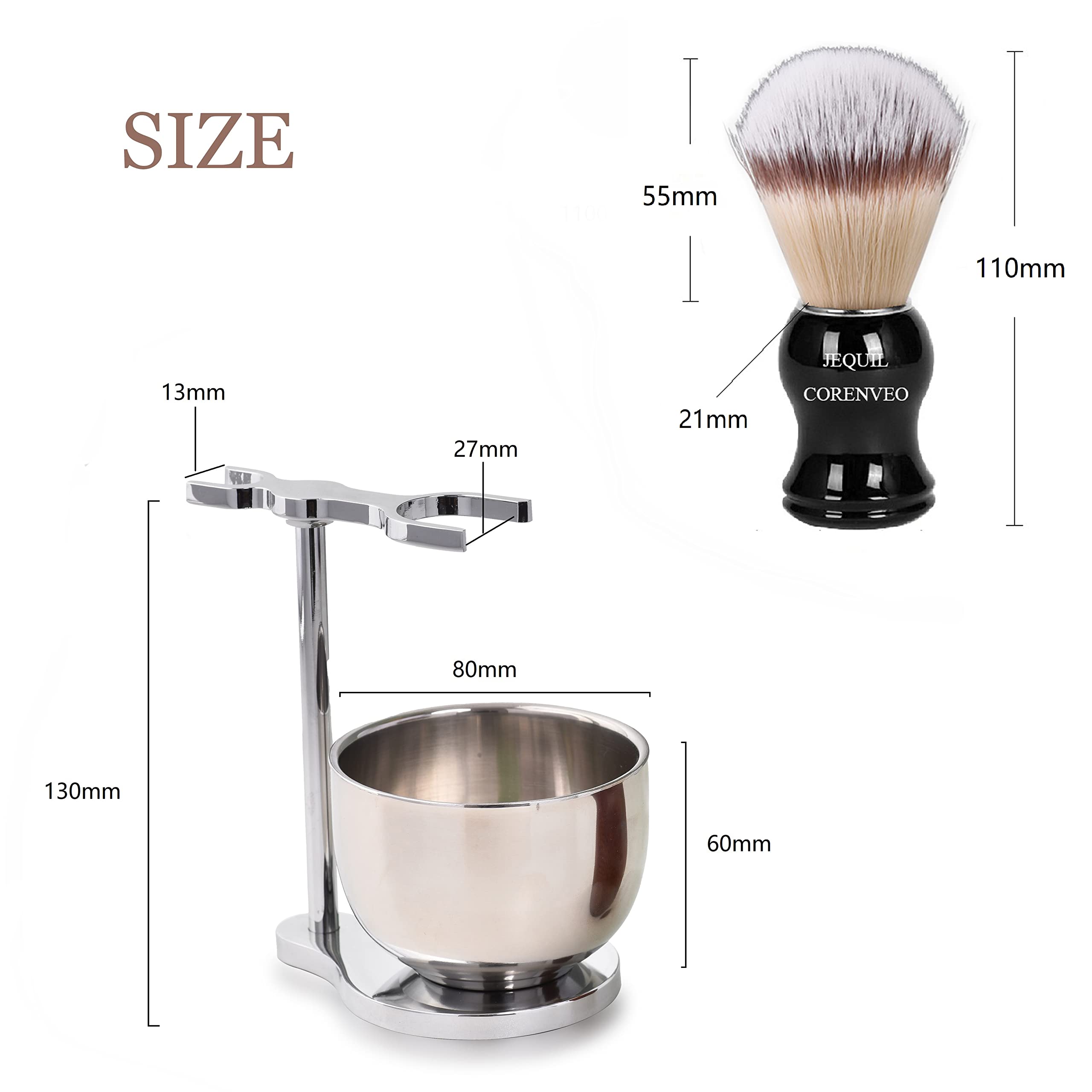 Shaving Set for Men, 3 in 1 Grooming Set Includes Shaving Brush, Shaving Bowl, Razor & Brush Stand