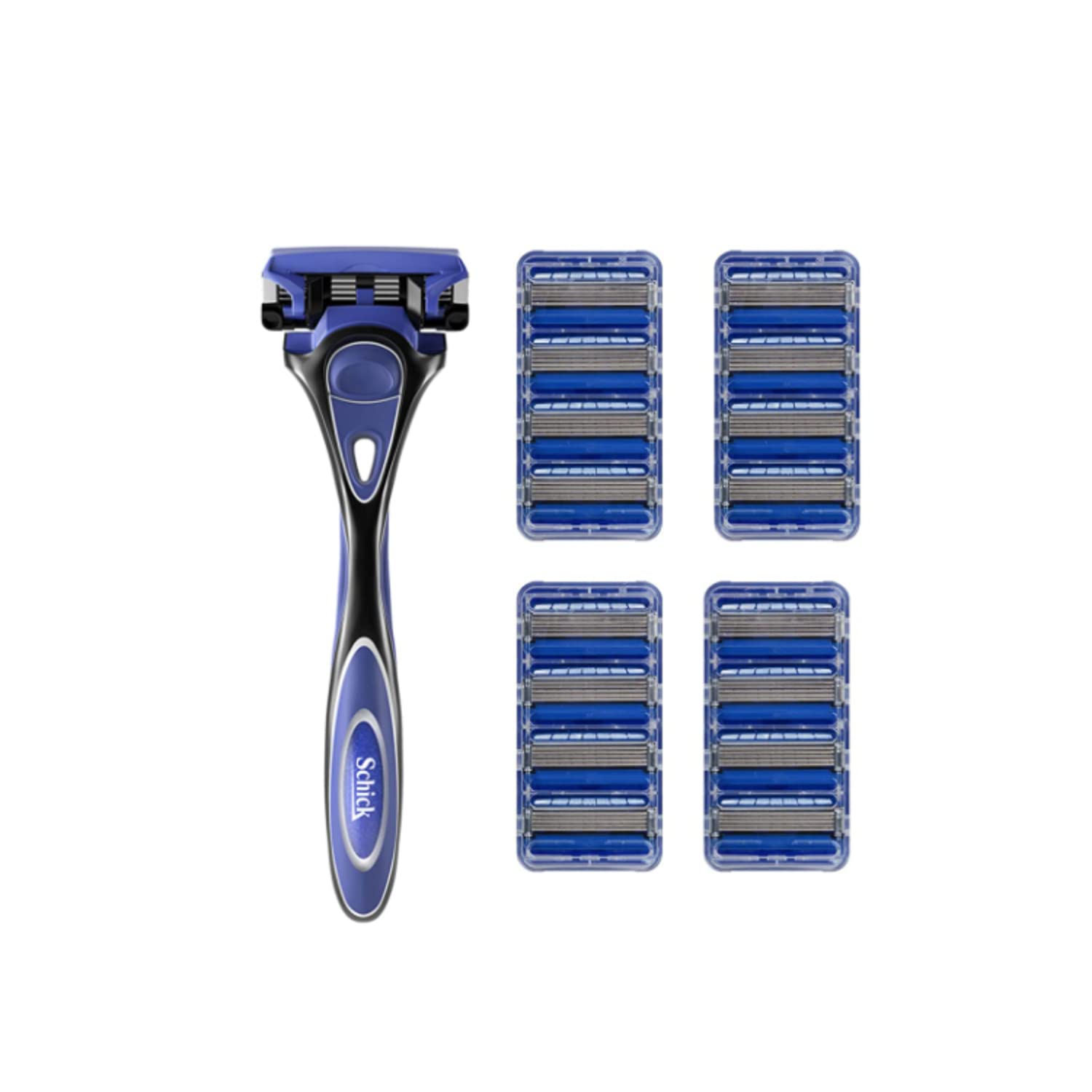 Schick Newly Improved Hydro Premium 5 Men's 5 Blade Razor Set with 1 Handle and 17 Blades Equipped with Moisture Gel Reservoir - 40% decrease of Skin Irritation - Good for Wet Shaving