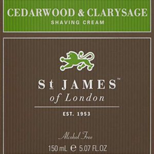 St James of London Cedarwood & Clarysage Shave Cream Jar, 5.07oz