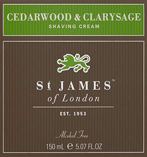 St James of London Cedarwood & Clarysage Shave Cream Jar, 5.07oz