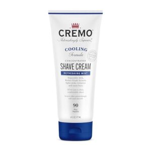 cremo barber grade cooling shave cream, astonishingly superior ultra-slick shaving cream for men, fights nicks, cuts and razor burn, 6 fl oz