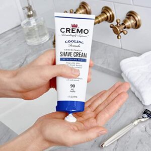 Cremo Barber Grade Cooling Shave Cream, Astonishingly Superior Ultra-Slick Shaving Cream for Men, Fights Nicks, Cuts and Razor Burn, 6 Fl Oz