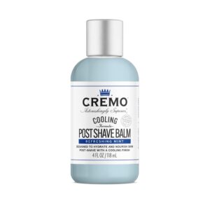 cremo cooling formula post shave balm, soothes, cools and protects skin from shaving irritation, dryness and razor burn, 4 oz