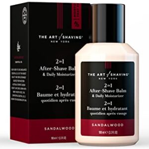 The Art of Shaving After-Shave Balm for Men - Face Moisturizer, Clinically Tested for Sensitive Skin, Sandalwood, 3.3 Fl Oz (Pack of 1)