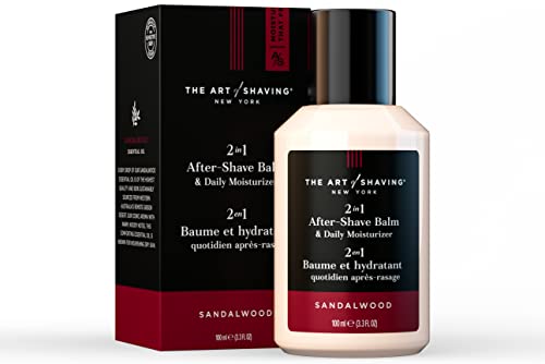 The Art of Shaving After-Shave Balm for Men - Face Moisturizer, Clinically Tested for Sensitive Skin, Sandalwood, 3.3 Fl Oz (Pack of 1)