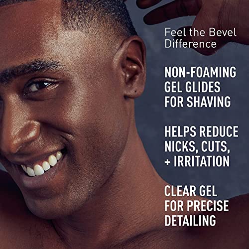 Bevel Essentials Clear Shave Gel for Men, Clear Shave Gel for Precise Detailing and Edging with Aloe Vera and Cucumber Extract to Soothe Skin and Prevent Razor Bumps, 4 Fl Oz