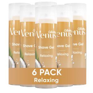 Gillette Venus Relaxing Coconut Shave Gel, Women’s, Shaving Cream, 7 oz Pack of 6 (42 oz total)