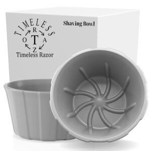 TIMELESS RAZOR Gray Shaving Bowl w/Ridges - Mixes Mens Shaving Cream & Shaving Soap - Durable & Holds Heat Longer - Whip a Quick, Rich & Thick Lather - USA Made