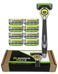 dorco pace 6 pro 3d motion razor system - 1 handle + 9 cartridge set