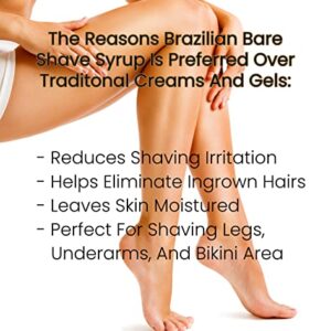 Brazilian Bare Tropical Coconut Extra Moisturizing Shave Syrup – Preferred Over Traditional Womens Shave Creams And Womens Shave Gels