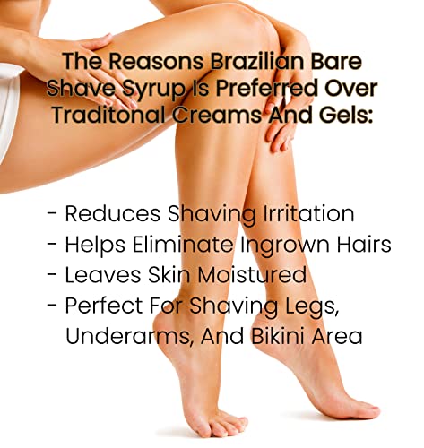 Brazilian Bare Tropical Coconut Extra Moisturizing Shave Syrup – Preferred Over Traditional Womens Shave Creams And Womens Shave Gels