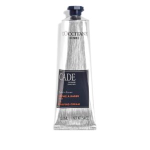 L'Occitane Cade Shaving Cream, 5.4 Ounce: Rich, Creamy Foam, Smooth Shave, With Shea Butter, Reduce Feelings of Tightness & Irritation, Made in France