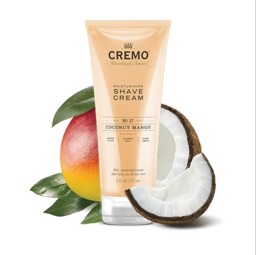 Cremo Coconut Mango Moisturizing Shave Cream, Astonishingly Superior Ultra-Slick Shaving Cream for Women Fights Nicks, Cuts and Razor Burn, 6 Fl Oz (Pack of 2)