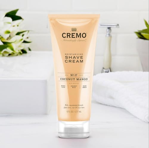 Cremo Coconut Mango Moisturizing Shave Cream, Astonishingly Superior Ultra-Slick Shaving Cream for Women Fights Nicks, Cuts and Razor Burn, 6 Fl Oz (Pack of 2)