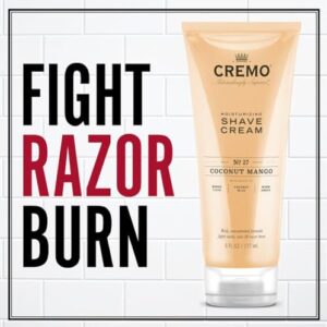 Cremo Coconut Mango Moisturizing Shave Cream, Astonishingly Superior Ultra-Slick Shaving Cream for Women Fights Nicks, Cuts and Razor Burn, 6 Fl Oz (Pack of 2)