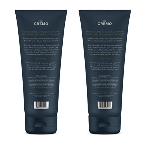 Cremo Barber Grade Palo Santo (Reserve Collection) Shave Cream, Astonishingly Superior Ultra-Slick Shaving Cream Fights Nicks, Cuts and Razor Burn, 6 Fl Oz (2 Pack)