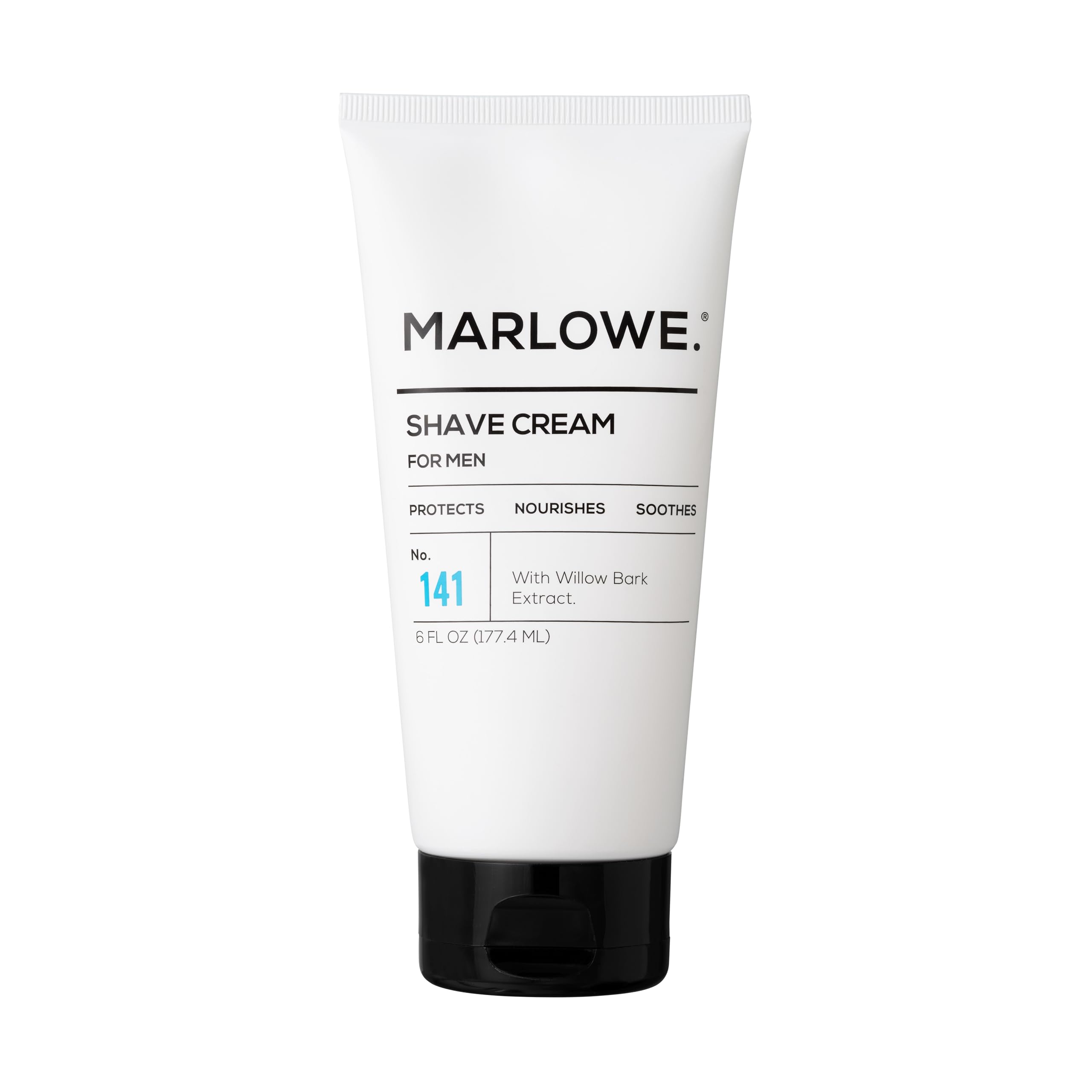 MARLOWE. No. 141 Shave Cream 6 oz, with Shea Butter & Coconut Oil, Conditioning Shaving Cream for a Close Shave, Aloe Citron Scent