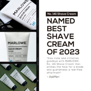 MARLOWE. No. 141 Shave Cream 6 oz, with Shea Butter & Coconut Oil, Conditioning Shaving Cream for a Close Shave, Aloe Citron Scent