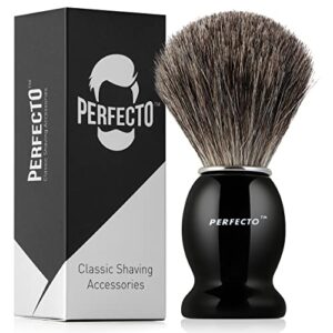 Perfecto Synthetic Bristles Shaving Brush For Men, Engineered for The Best Shave of Your Life. Shaving Brush - Shave Brush for Wet Shave for Safety Razor - Barbers Accessories, Gift For Him