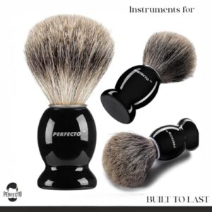 Perfecto Synthetic Bristles Shaving Brush For Men, Engineered for The Best Shave of Your Life. Shaving Brush - Shave Brush for Wet Shave for Safety Razor - Barbers Accessories, Gift For Him