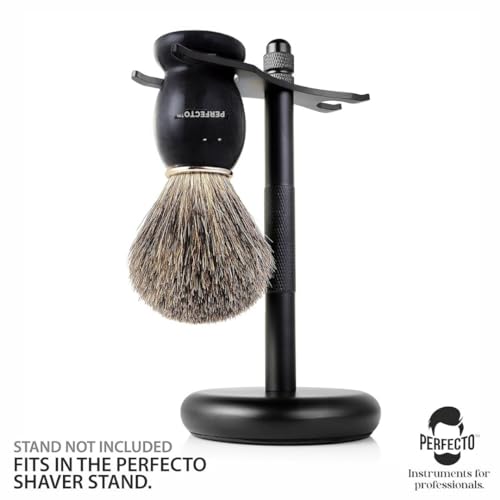 Perfecto Synthetic Bristles Shaving Brush For Men, Engineered for The Best Shave of Your Life. Shaving Brush - Shave Brush for Wet Shave for Safety Razor - Barbers Accessories, Gift For Him