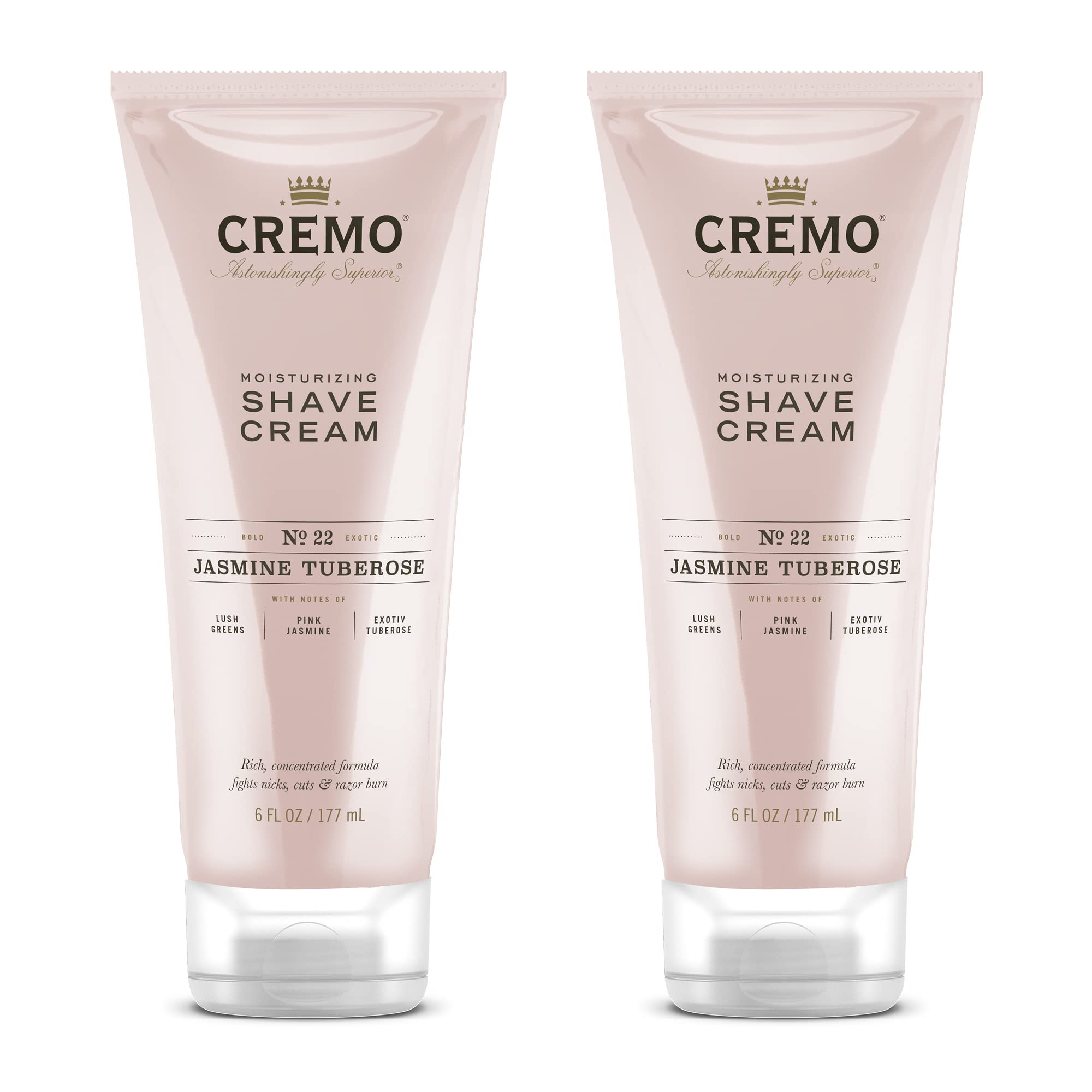Cremo Jasmine Tuberose (Reserve Collection) Moisturizing Shave Cream, Astonishingly Superior Ultra-Slick Shaving Cream Fights Nicks, Cuts and Razor Burn, 6 Fl Oz (2 Pack)