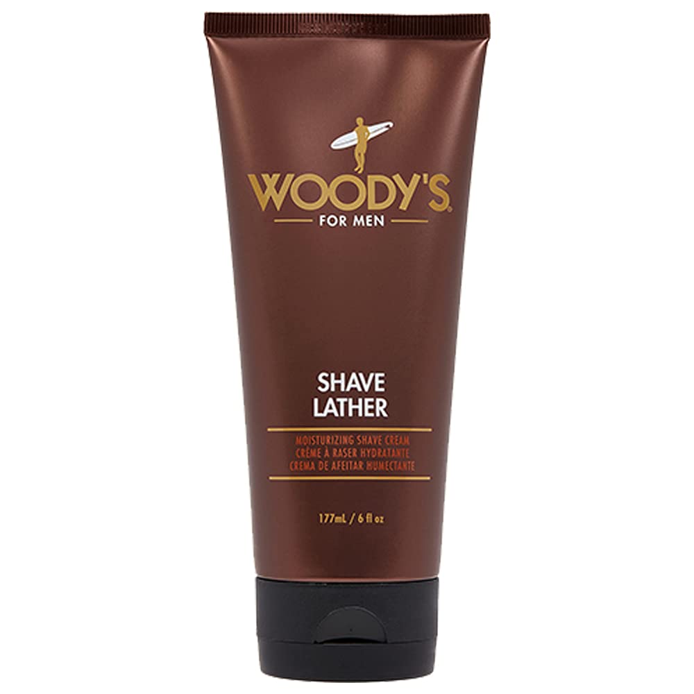 Woody's Shave Lather for Men, Rich and Creamy Shaving Foam, 6 Fl Oz