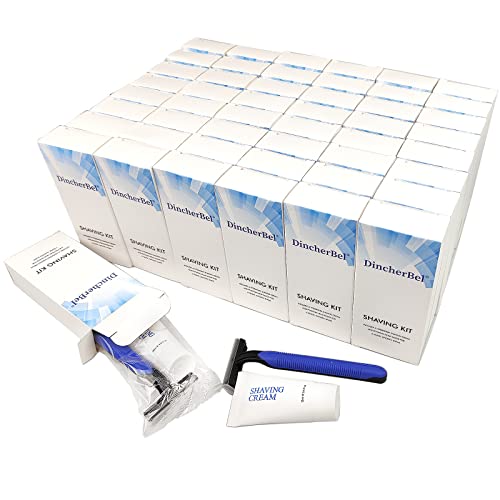 Disposable Razors in Bulk Shaving Kit Twin Blade Razors and Cream(12g), Individually Wrapped Toiletries Amenities for Hotel, Airbnb, Homeless, Shelter, Camping and Travel (100 Pack)