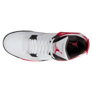 Jordan 4 Retro Mens Shoes Size - 10 White/Fire Red-Black